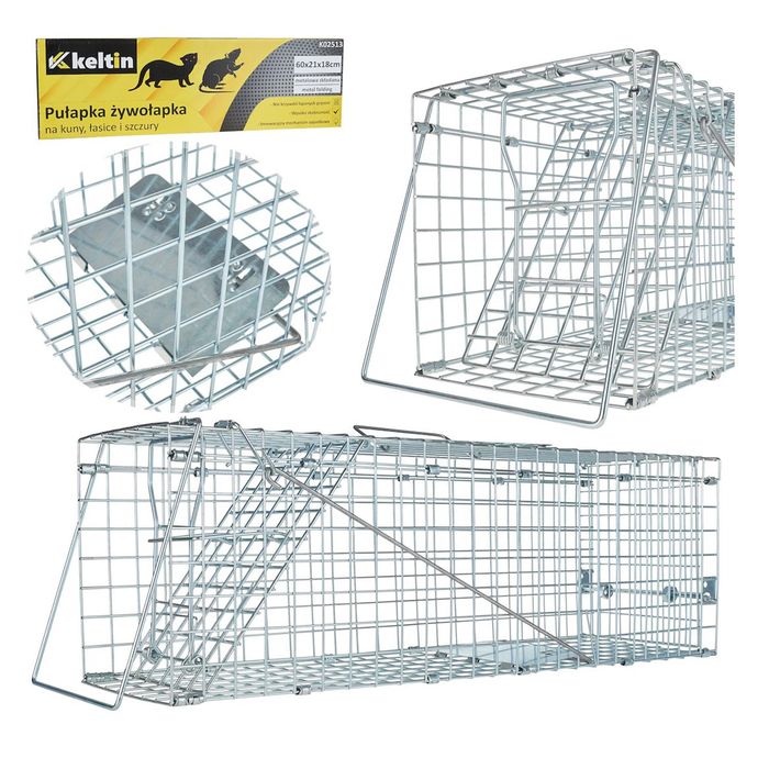 Сгъваем капан за катерици, мишки и плъхове 60 x 21 x 18 см - keltin
