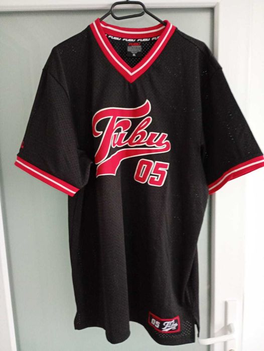 Tricou negru FUBU Y2K, marimea XL (urban, rap, hip hop, skate)