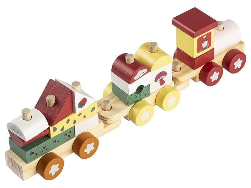 НОВИ Дървен влак с модули 40см  два модела