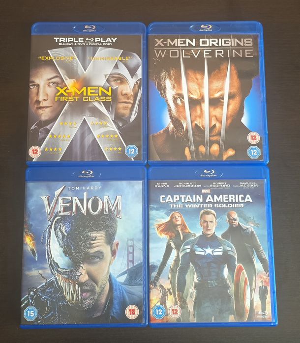 Lot 15 Blu-ray originale – Venom, 007, X-Men, The Hunger Games, Marvel