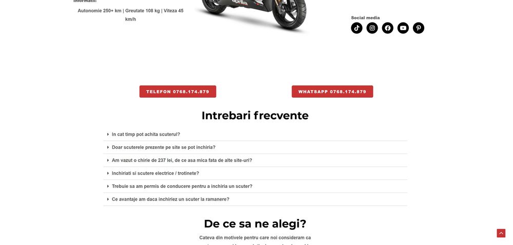 scuterelivrari.ro - site inchiriere scutere - Afacere la cheie