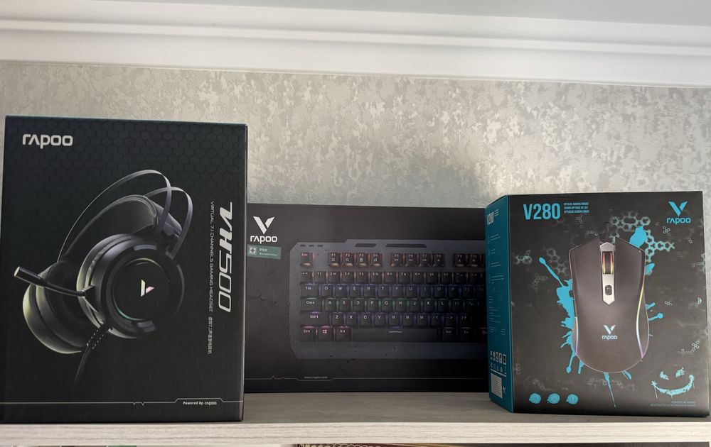 Rapoo комплект: клавиатура, наушники, мышка