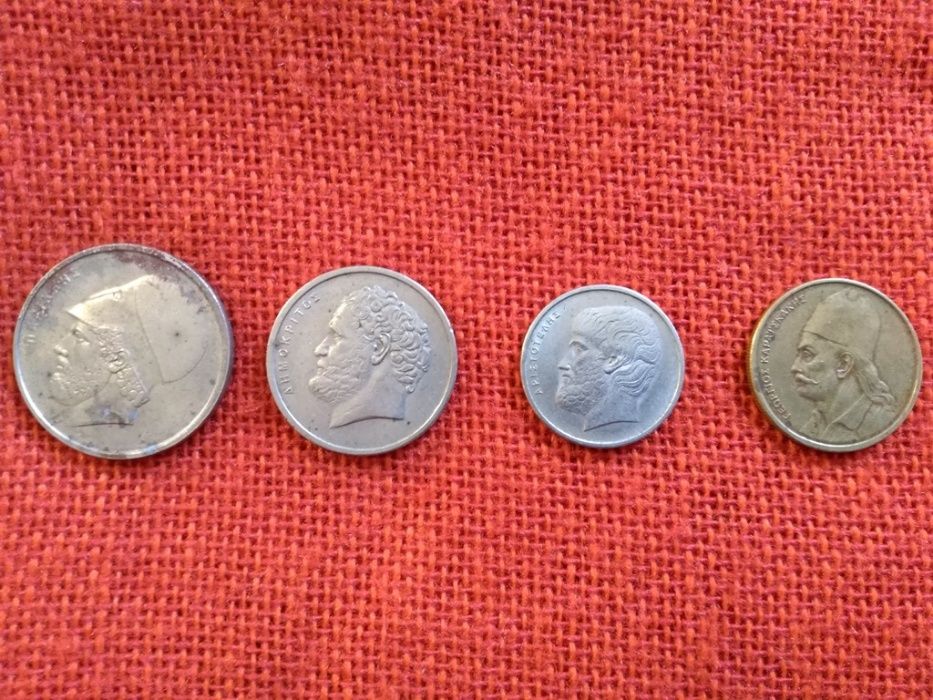 Гръцки монети, 5 броя, емисии от 1978г. до 1982г