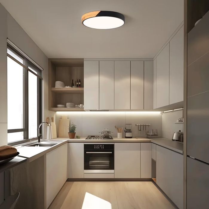 Lampa LED de Tavan Modernă Neagră 40 cm