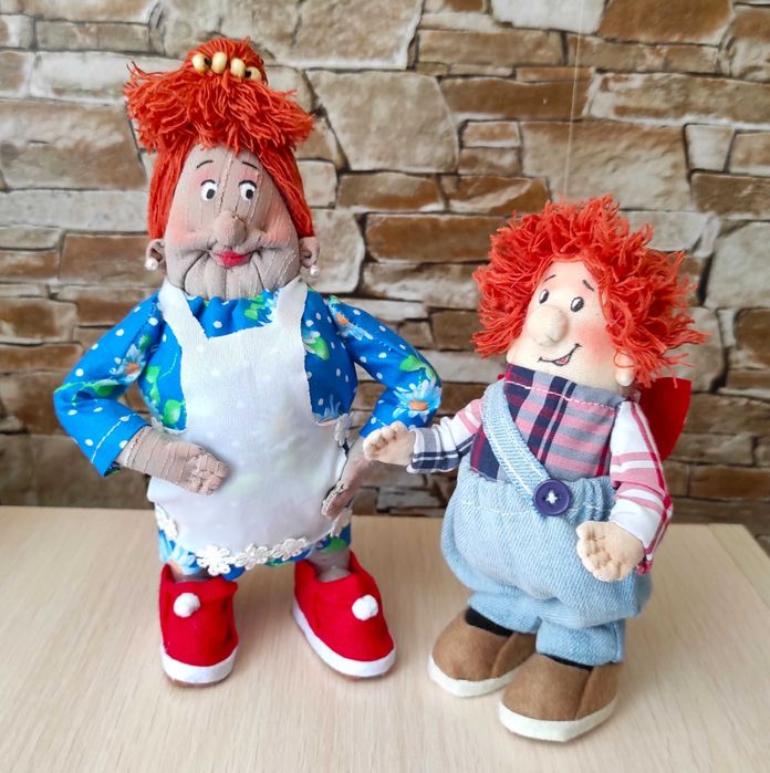 Кукла Карлсон. Фрекен Бок. Ръчно изработена.