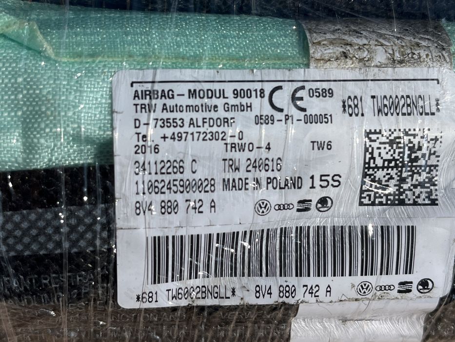 Kit airbag Audi A3 8V