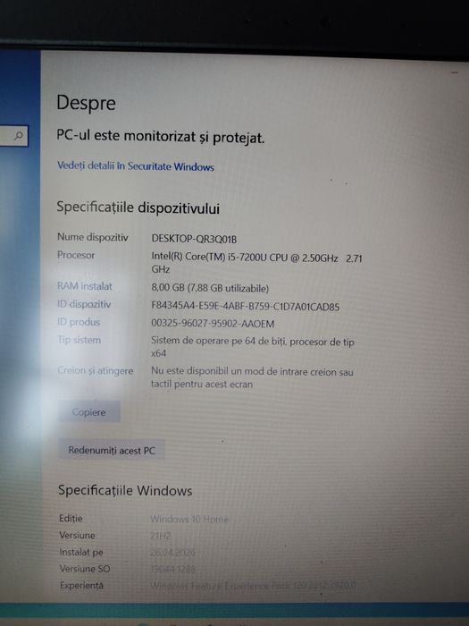 Laptop Asus /i5 gen7/ 8 GB RAM / ssd 128 /