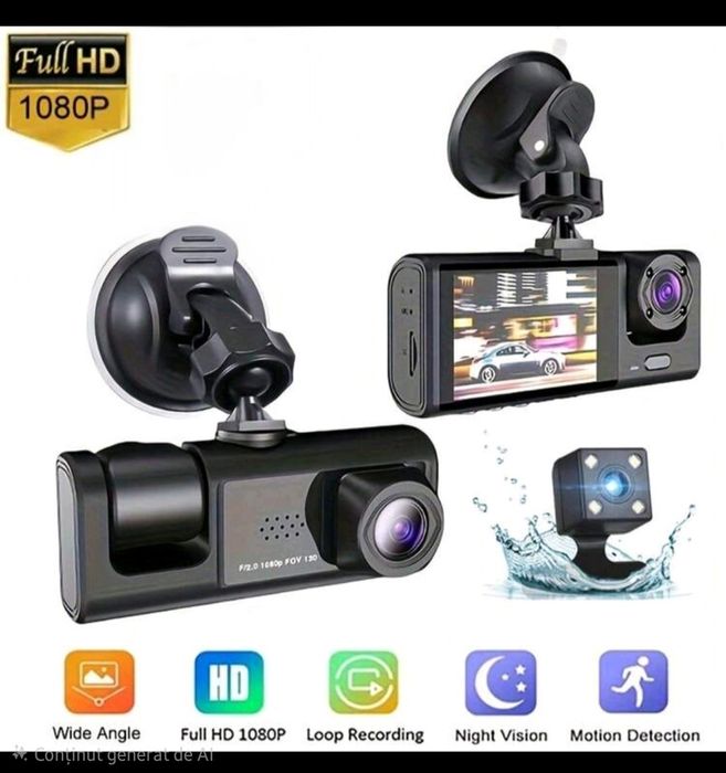 Camera video auto tripla/wifi/card 64Gb/Full HD.