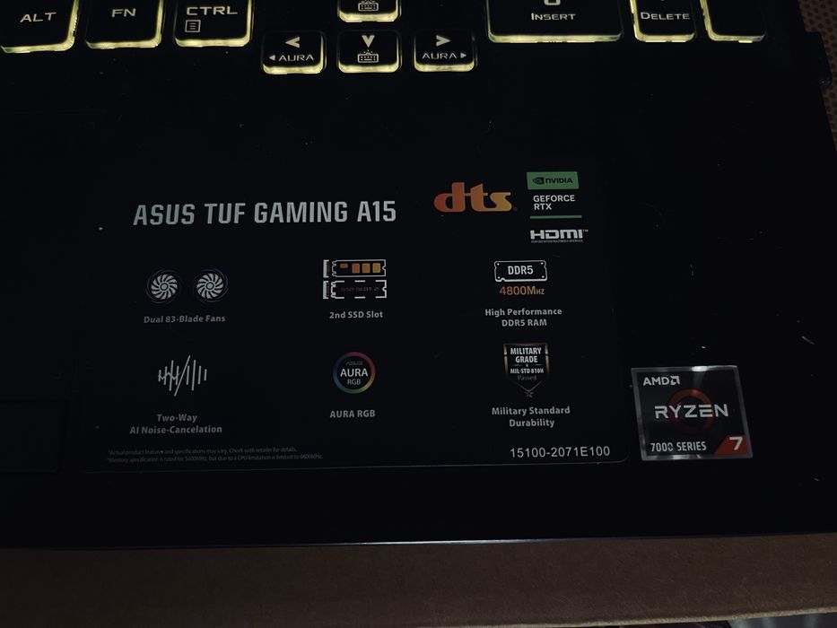 Продам ноутбук Asus tuf gaming a15