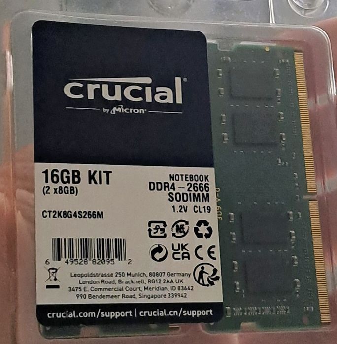 Kit Memorie laptop Crucial 16GB DDR4 2666 sodimm (2x8GB)