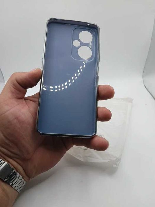 Husă Premium XINLI Slim pentru Oppo A98 5G – Albastru Mat cu Margini Argintii