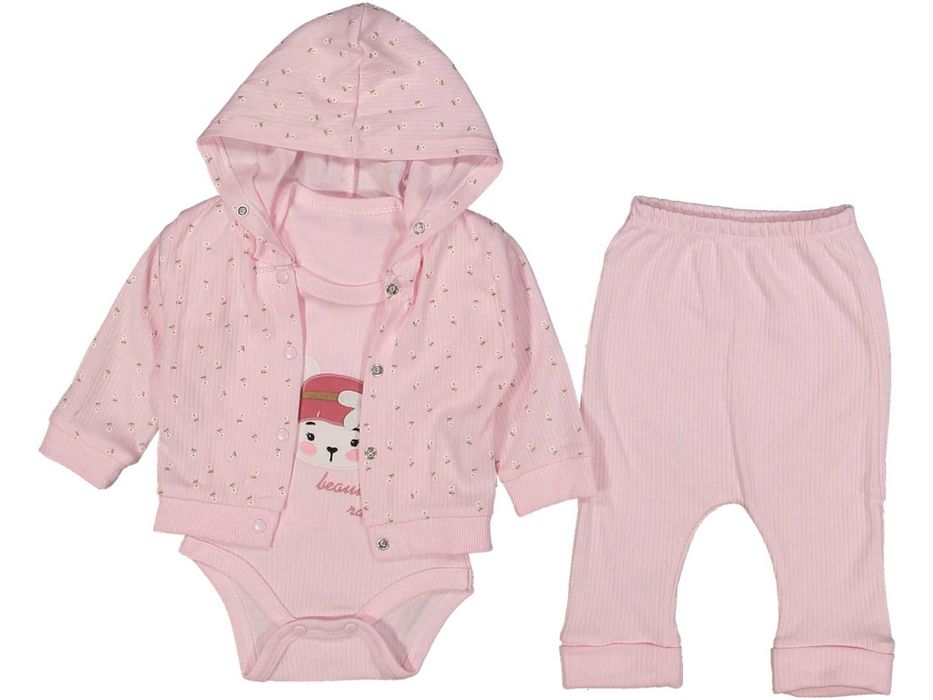 Костюм тройка Боди штаны кофта с капюшоном для новорожденных детей