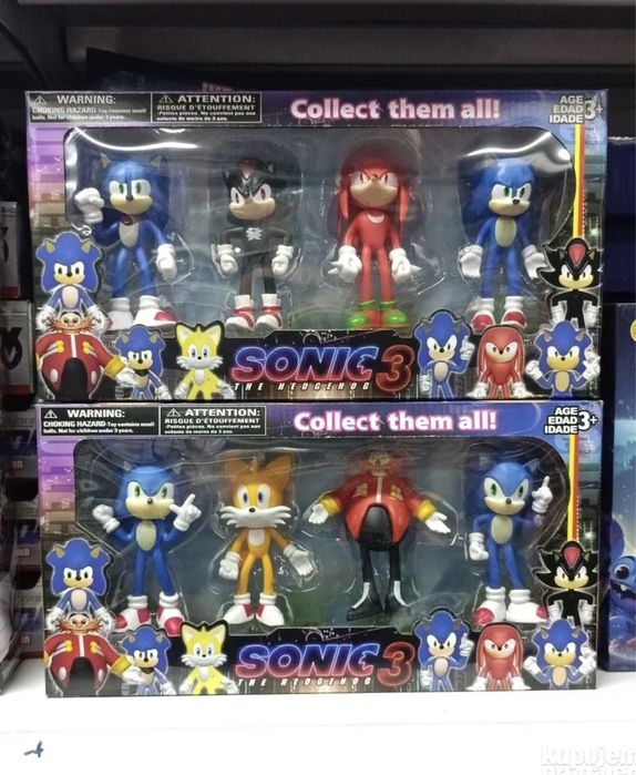 Комплект 4 броя фигурки Соник Sonic 3, Фигурки Sonic