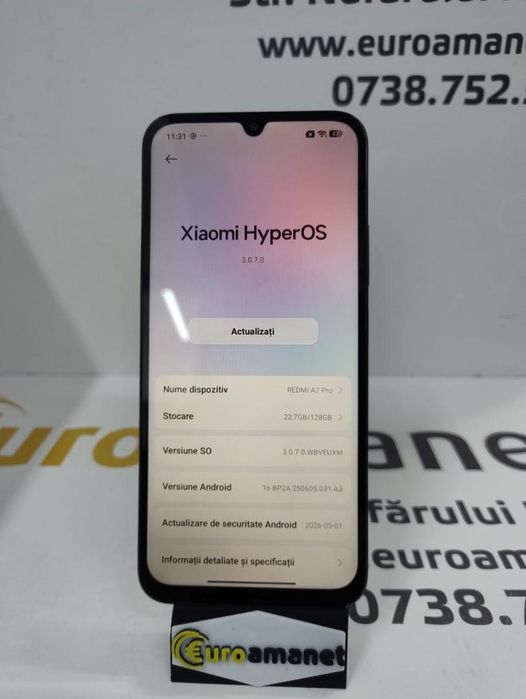 Telefon Mobil Xiaomi REDMI A7 Pro, 4G RAM, 128GB ROM, Black -N-