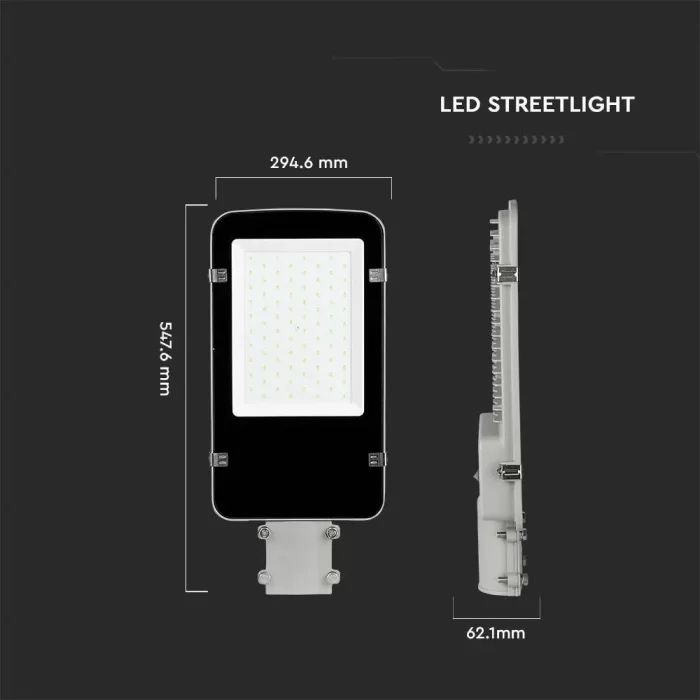 Proiector stradal V-Tac LED, chip Samsung 100W corp gri, Alb natural
