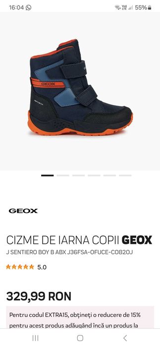 Ghete Zapada Geox marimea 31. Sunt impecabile. Pret 170lei.