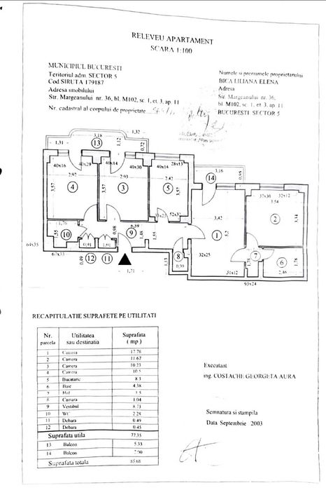 Apartament 4 camere spațios, renovat, etaj 3/10, Margeanului