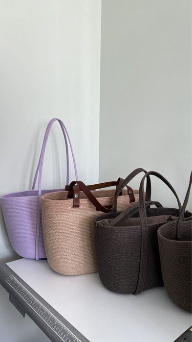 Женская сумка солома хлопок