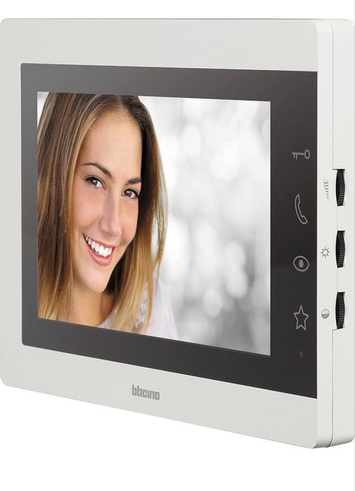 Interfon video pentru ușă Bticino 333253, 7 inch, cu 2 fire, 317913, cu priză de alimentare