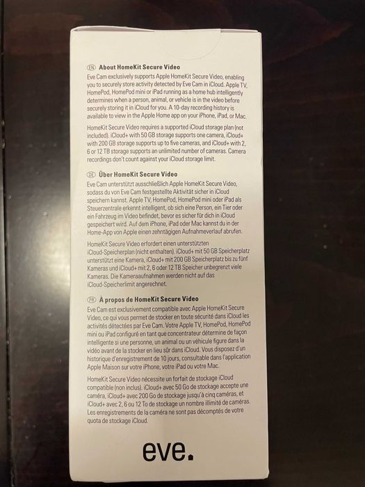 Вътрешна смарт камера Eve Cam (HomeKit)