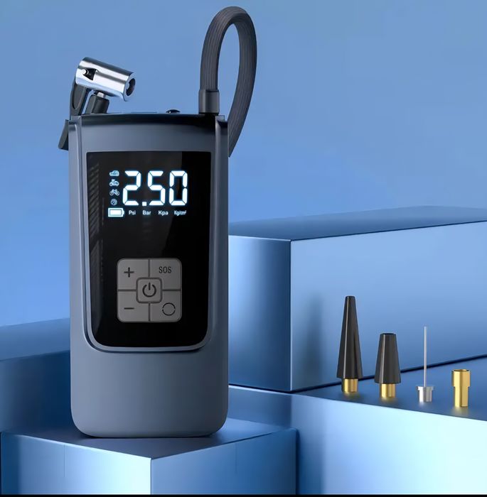 Преносим Безжичен Въздушен Компресор (Помпа) с Цифров Дисплей
