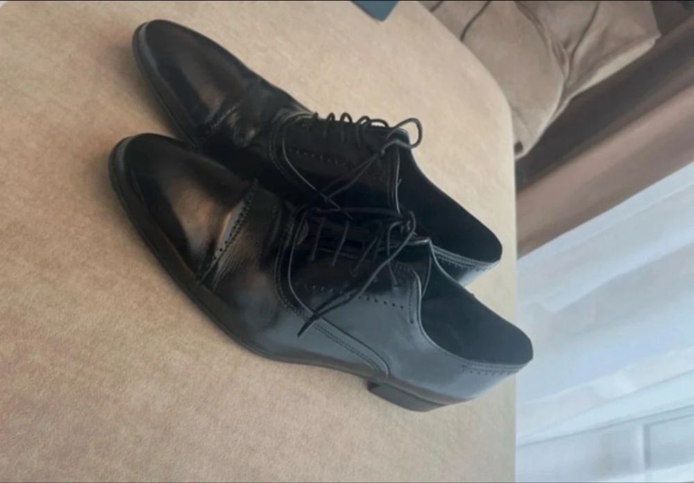 Pantofi barbati negru costum piele 41 enzo bertini