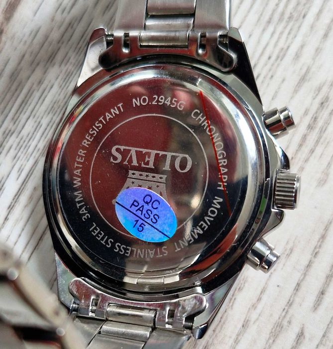Ceas quartz cu chronograph, WR, 41 mm diam, data, indicator 24 h