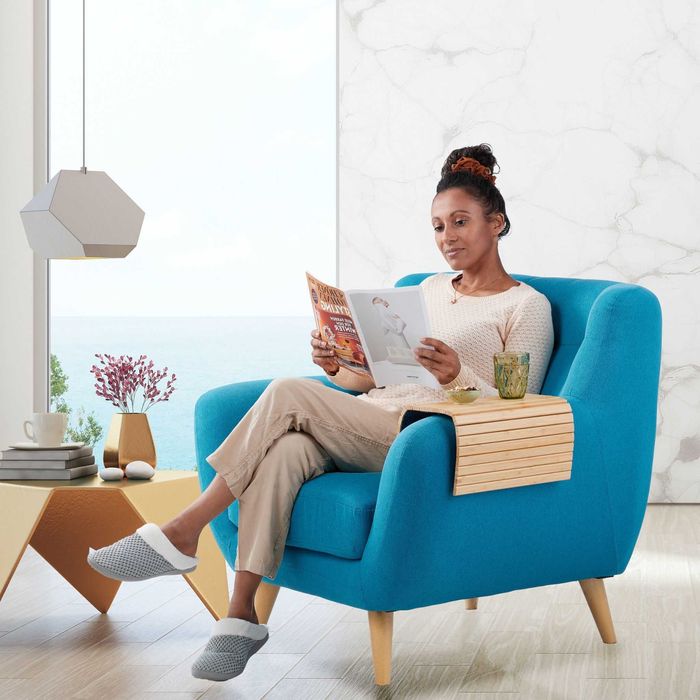 Tava canapea Sofabuddy pliabila bambus pentru bauturi gustari 42x34cm