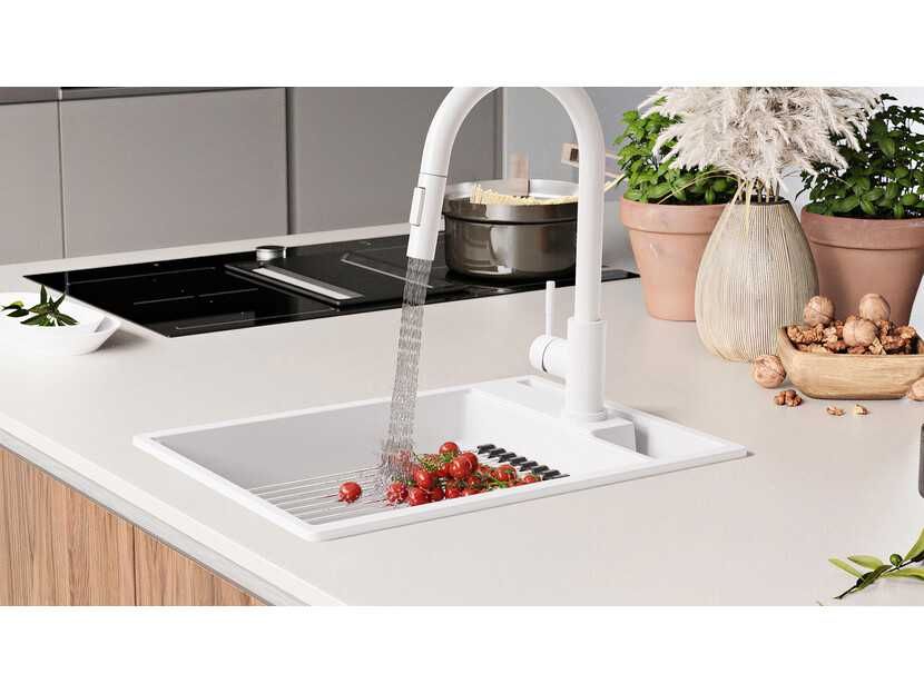 Кухненска Мивка от гранит модел Осло 40 Премиум 380 x 530 мм - Бяла