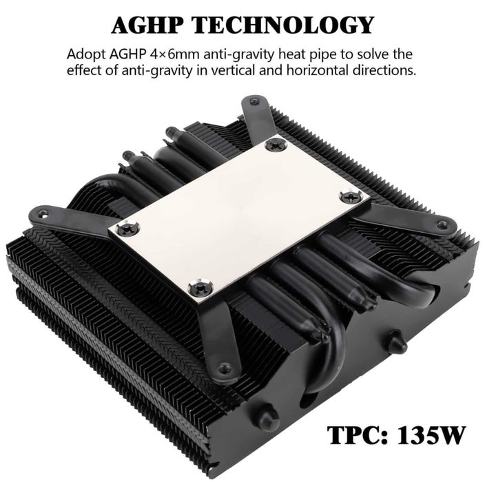 Cooler CPU Aer Thermalright AXP90-X47 profil redus,PWM AGHP,AMD Intel ventilator TL-9015 92 mm,CPU ITX,înălțime 47 mm