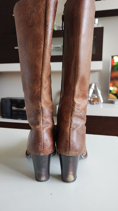 Ботуши с ток от естествена кожа 40 номер