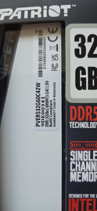 Ram Patriot Viper Ddr5 32Gb 6000 RGB Fusion Aura Sync intel amd ready