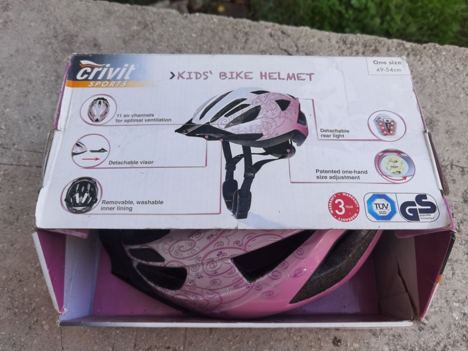 Cască ciclism copii cu lumină Crivit 49-54 cm