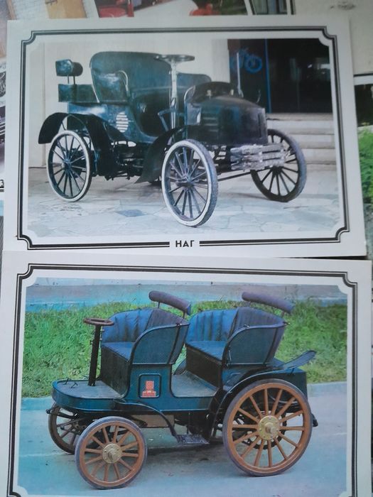 Открытки ретро автомобили  Ленинград Хива и Пушкин