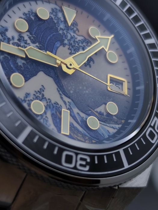 Seiko Samurai mod, Kanagawa Wave, diver, NH35A