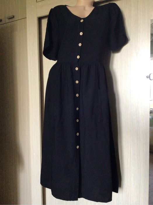 Платье чёрное. Лён.