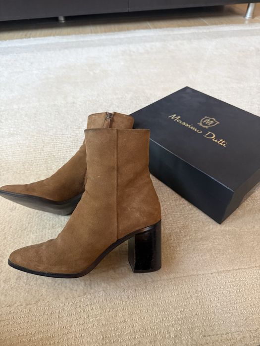 Botine piele intoarsa nej maro