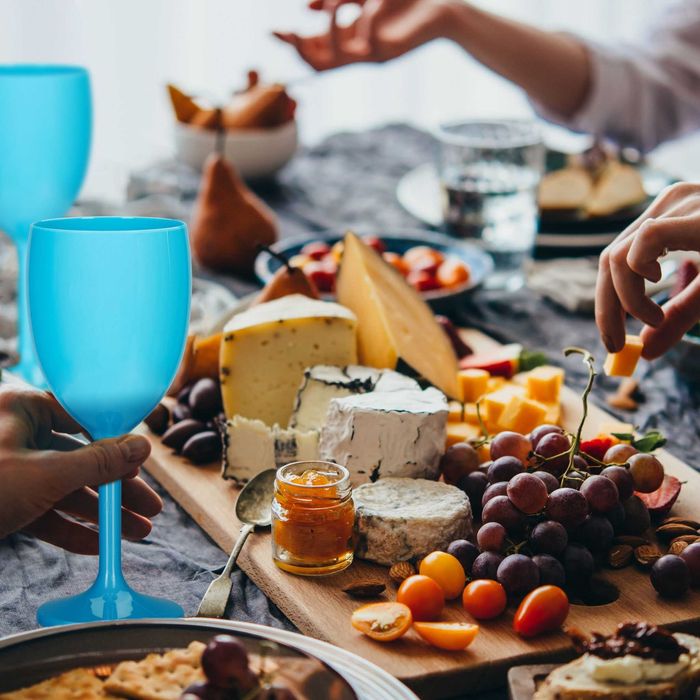 Set 12 Pahare vin din plastic incasabile 250 ml reutilizabile turcoaz