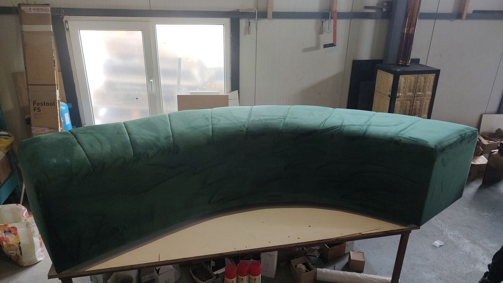 Set 2 canapele băncuțe, taburet, bancheta pe semirotund