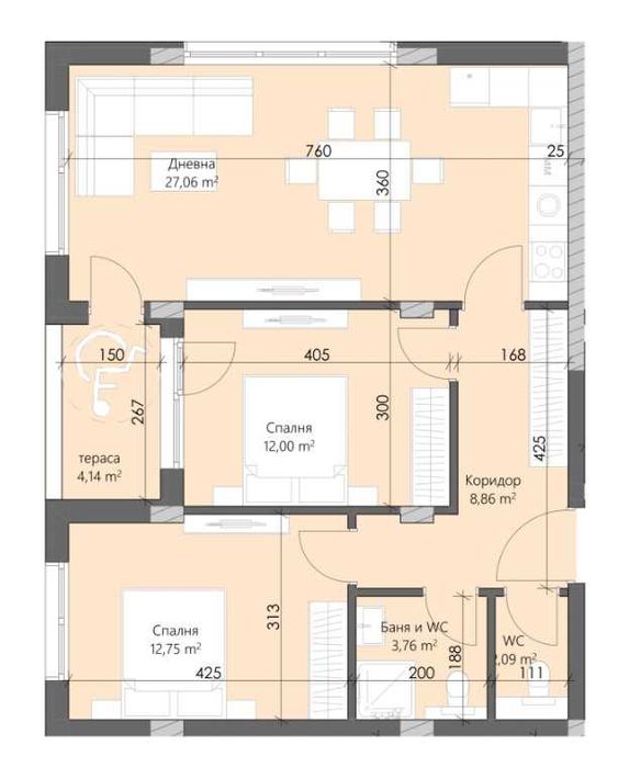 Продава се Тристаен апартамент в Пловдив, Кършияка - 102 кв.м за 1198 €/кв.м - Снимка #1