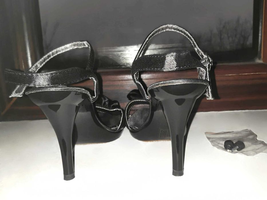 sandale noi mei negre elegante cu toc