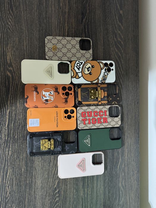 Husa Gucci LV OffWhite Hermes Louboutin - iPhone 15 Pro Max / 15 PRO