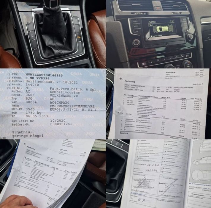 Vw Golf 7 Highline / Piele Maro/ Bixenon / Senzori / Jante Bicolore Gti / Facturi de la 0 Km