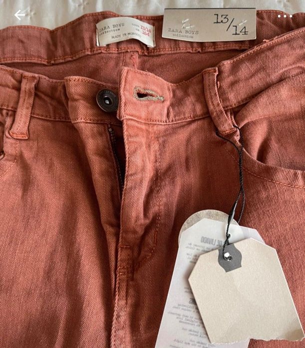 Pantaloni Zara Boys noi, maro-cărămiziu, mar.13-14 ani