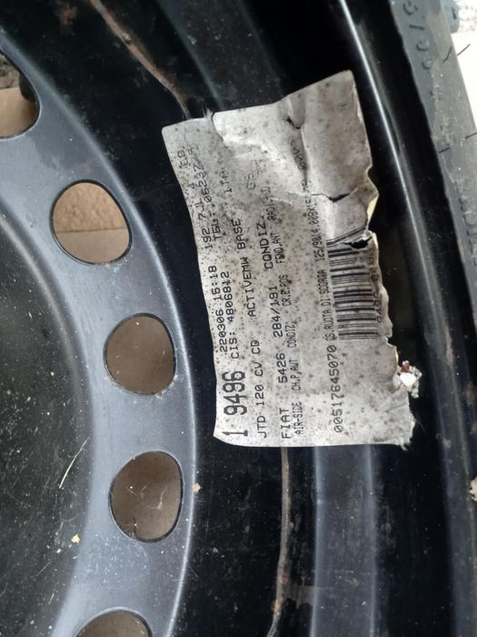 Комплект резервна гума за Фиат Стило 2006г