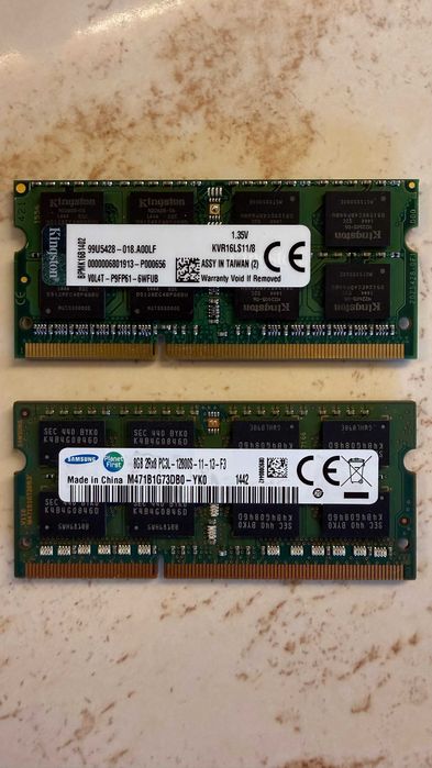 Плочки RAM Памет за лаптоп Samsung + Kingston 8GB SODIMM