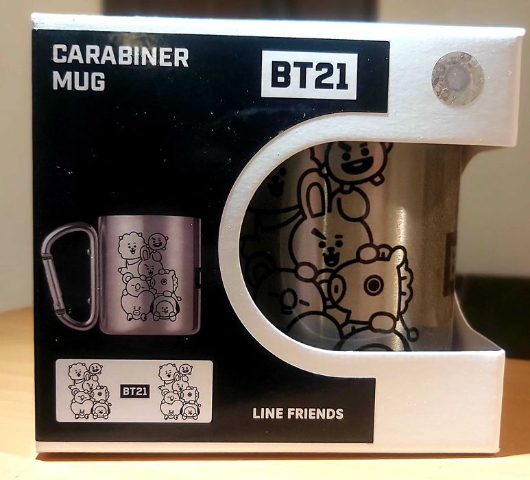 Cană Metalică BT21 Line Friends – "Carabiner Mug" (Nouă, Sigilată)