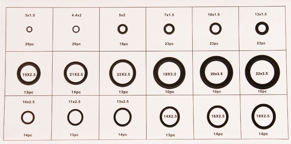 Комплект Гумени О-пръстени Уплътнения Уплътнителен пръстен 279 броя