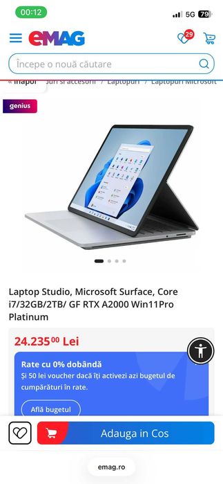 Microsoft Surface Laptop Studio – i7 / 32GB RAM / 1TB SSD / GPU