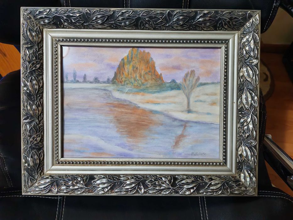 Tablou superb Pio Solero (1881 - 1975), Pastel și acuarela pe hârtie